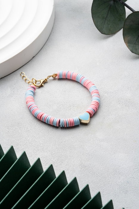 Heliophilia Silver Pulsera Multicolor con Colgante de Aleación de Latón y Cobre